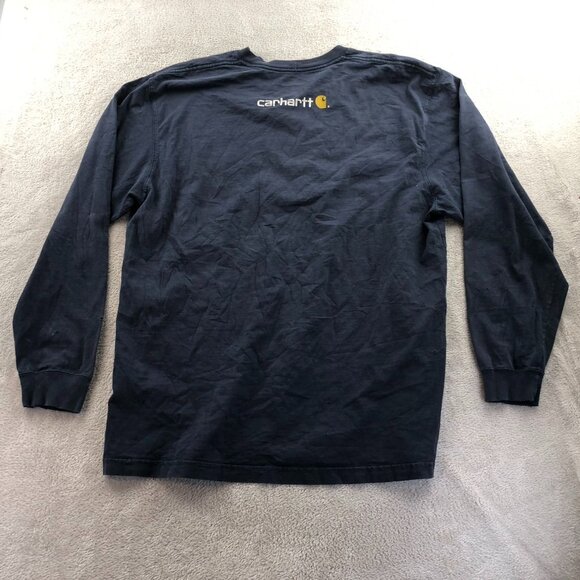 2 Carhartt Mens Work T-Shirt Large Lot Of Two Long-Sleeve Casual Logo Pocket Tee - Picture 8 of 16